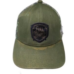 Full Throttle Energy Drink Trucker Hat Green Black Camo Mesh Snapback OS